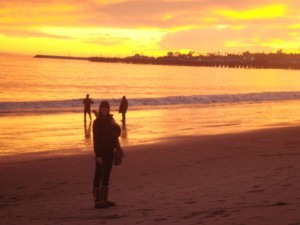 Happy to be watching the sunset in Santa Barbara