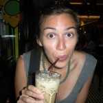 Slurping down sweet, creamy Iced (w/ no Thai) Coffee