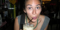 Slurping down sweet, creamy Iced (w/ no Thai) Coffee