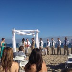 Exchanging vows right on the sand in Santa Barbara - my dream mini-destination wedding