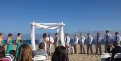 Exchanging vows right on the sand in Santa Barbara - my dream mini-destination wedding