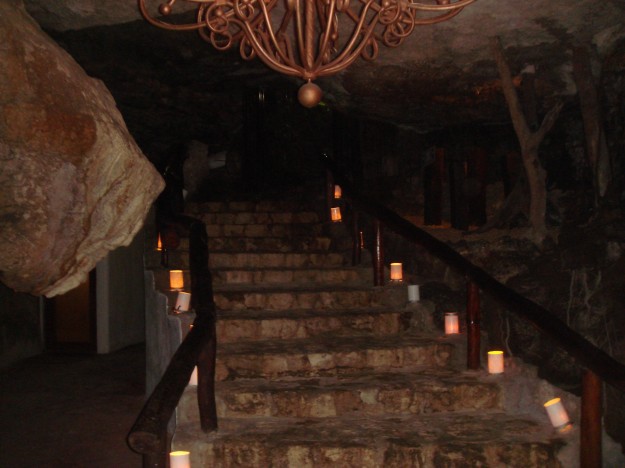 aluxstairs The staircase leading down into the cave where Alux restaurant is.