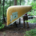 And this is how you carry a canoe throught the forest.
