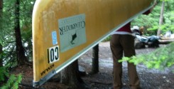 And this is how you carry a canoe throught the forest.