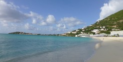 St. Maarten Taxi: The coastline leading to the French side of the island, where my taxi ride would take me.