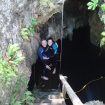 Scuba diving in a cenote near Mexico's Riviera Maya.