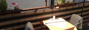 Pleasant balcony (complete with blankets on the chairs!) at Aviano.