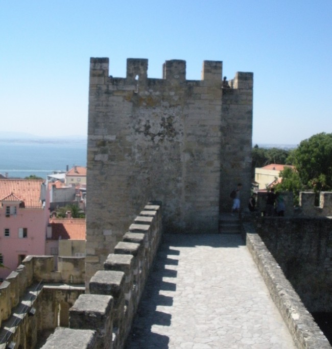 Tower in St. Geroge's Castle in Lisbon. 