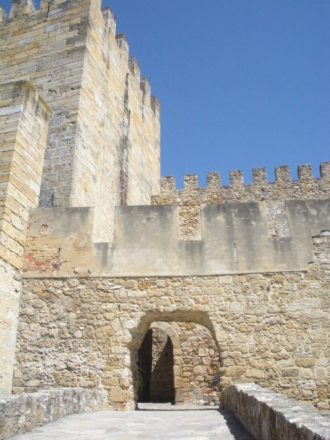 Entering the inside of St. George's Castle in Lisbon.