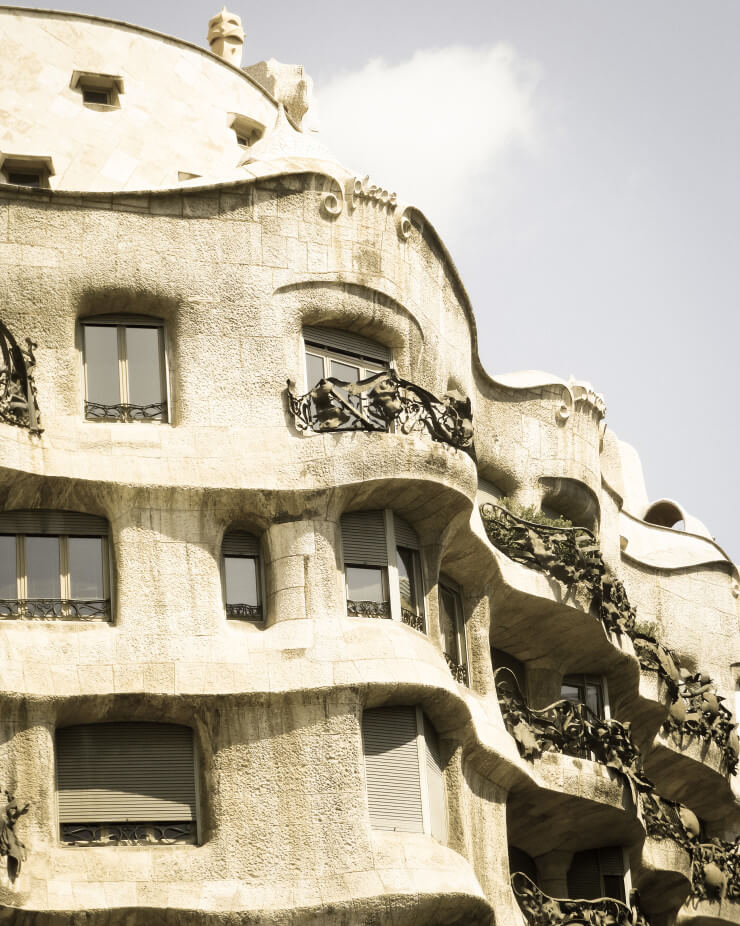 Casa Mila (La Pedrera) in Barcelona is another Gaudi designed building often visited on walking tours. 