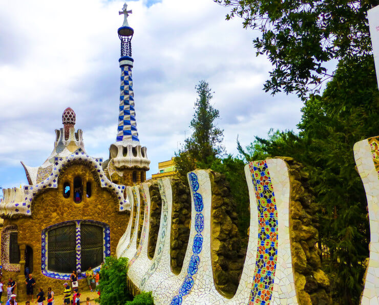 Colorful Park Guell -- a must stop with one day in Barcelona