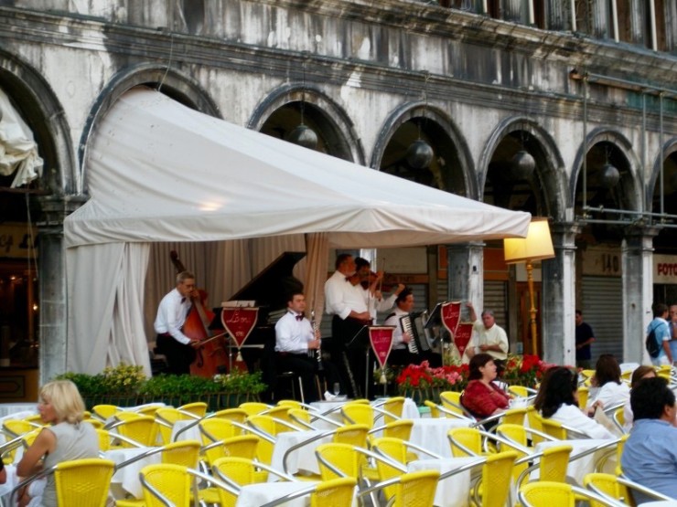 Live music in St. Mark's Square in Venice. 