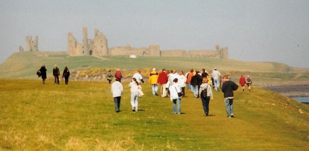 walkingtocastleruin Walking to Warkworth Castle.