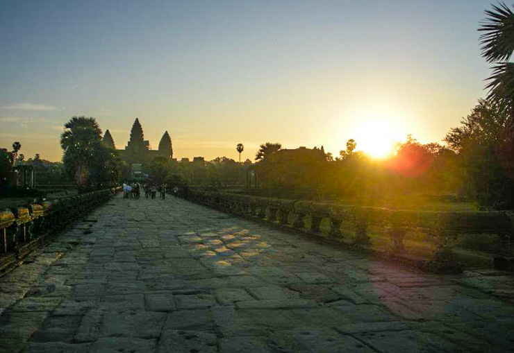 The path leading to the main temple of Angkor Wat. 
