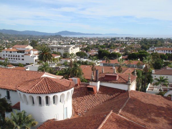 View from the clock tower of the Courthouse in Santa Barbara.