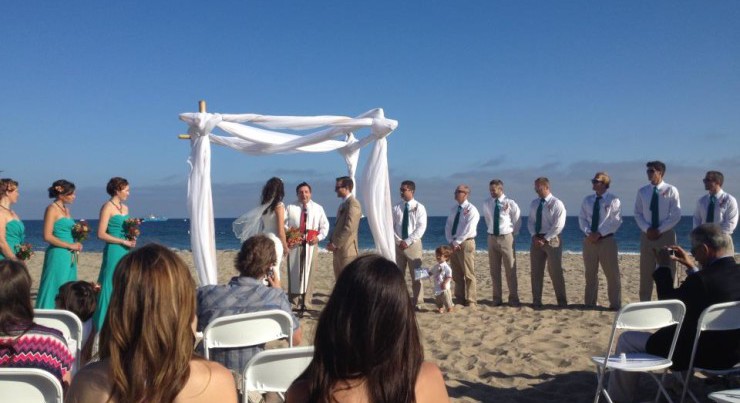 beachweddingpic Exchanging vows right on the sand in Santa Barbara - my dream mini-destination wedding