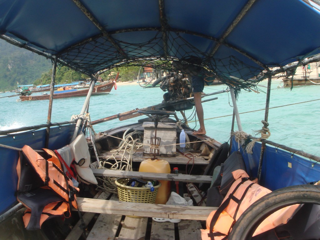 Interior of our longtail boat