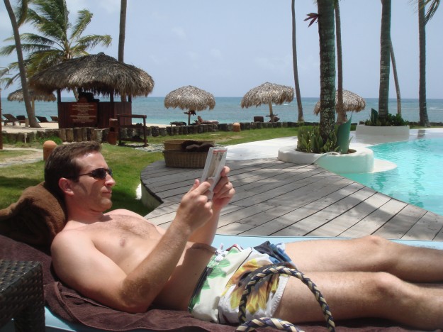 Lounging by the pool, which was a quick, easy jaunt to swim in the ocean.