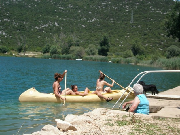 Canoeing in Bacina Lakes.
