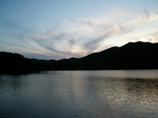 Bacina Lakes at dusk. 