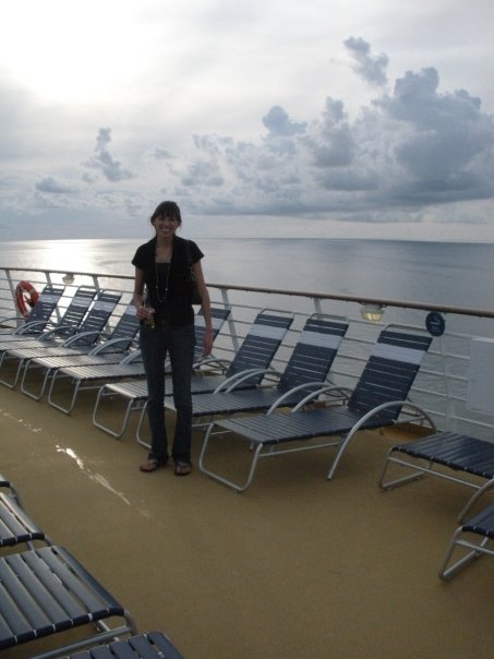 Cloudy day on a cruise ship with rain in the forecast.