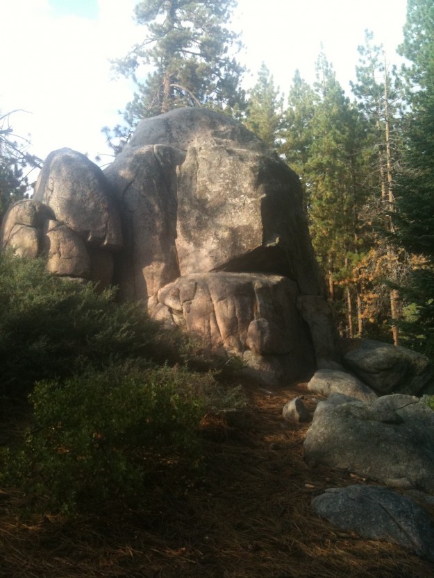 No moutain lions or rattlesnakes in sight. Just a big rock that looks like it wants to eat you.