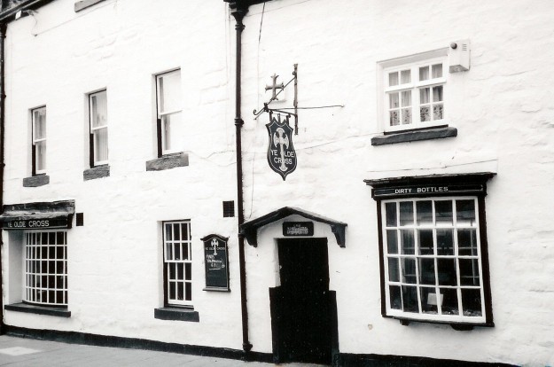 Ye Olde Cross in Alnwick: It may look innocent, but look closer at the Dirty Bottles window...