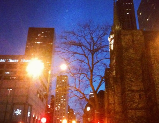 The streets of Chicago all lit up at night are a lovely and magnificent sight to see.