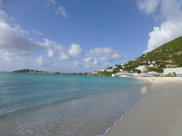 St. Maarten Taxi: The coastline leading to the French side of the island, where my taxi ride would take me.