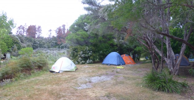 The Anchorage Bay Campground in Abel Tasman, New Zealand.