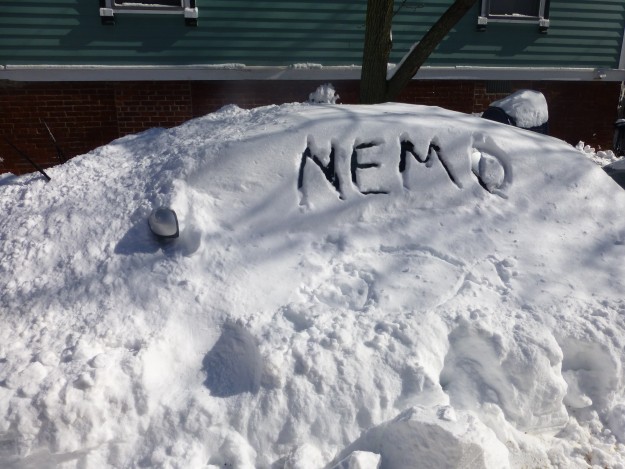 Pictures of a Blizzard: A "Nemo" caption for a snow-covered car.