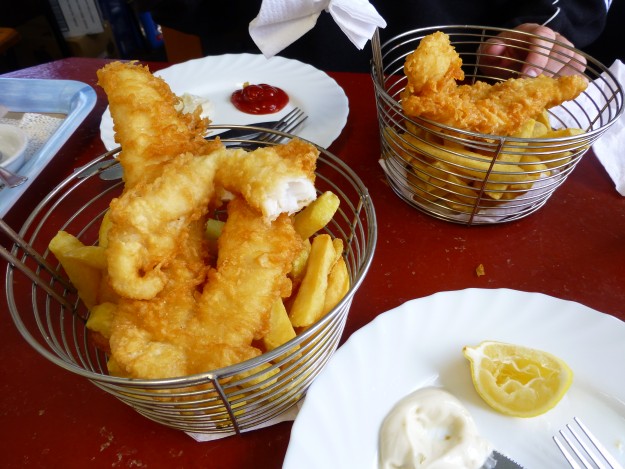 The Cray Pot's freshly caught fish and chips.