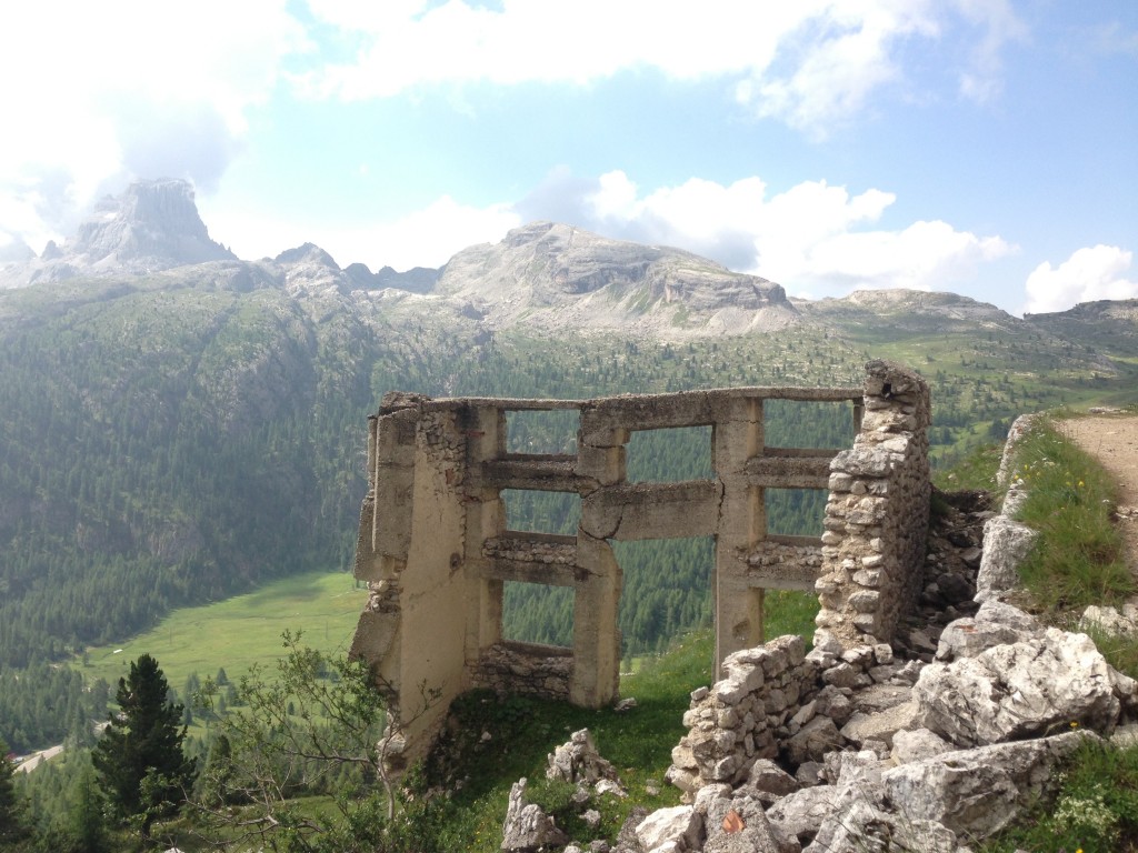 WWI hospital ruins in the Dolomites.