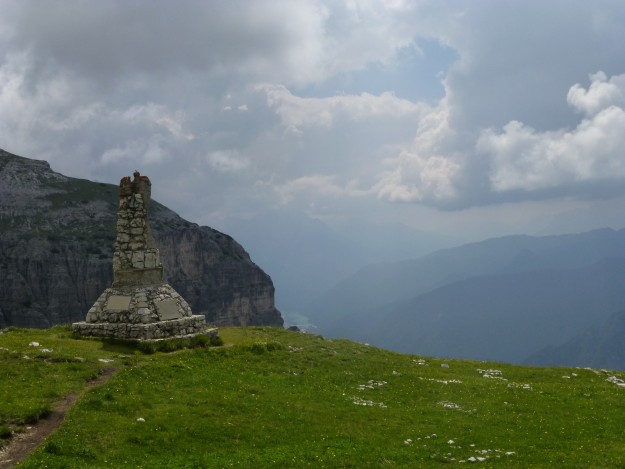 Old statues along the Tre Cime hike in the Dolomites. 