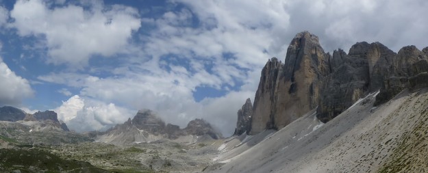 Tre Cime Mountains in Dolomites.