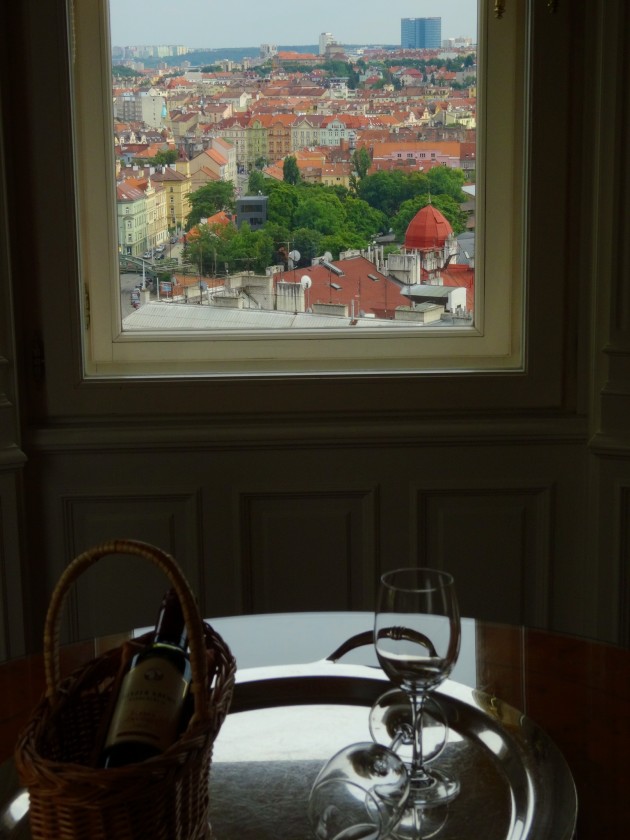 Gorgeous view of the city of Prague from the Bellevue suite at Le Palais. 