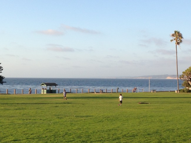 The grassy area of the La Jolla Cove is a relaxing place for a romantic picnic or midday nap under the San Diego sun.