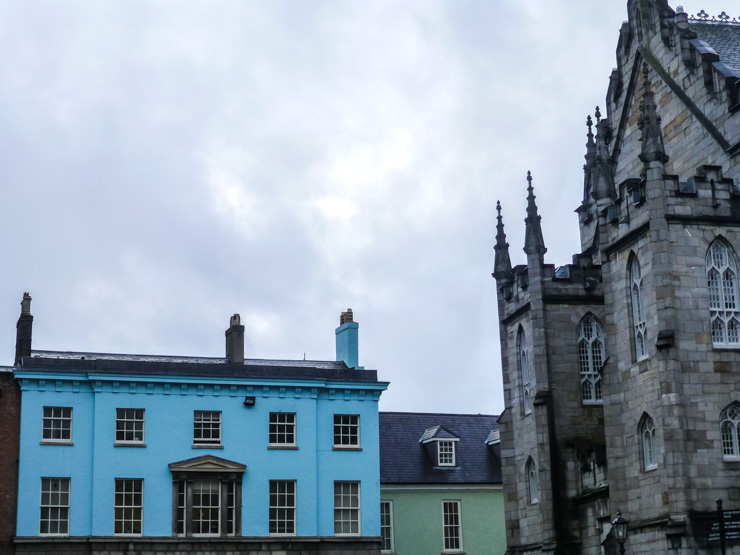 Dublin Castle and its near surroundings.
