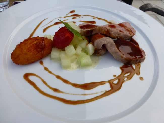 Veal at Fidelio, a restaurant at Schloss Elmau in Bavaria, Germany