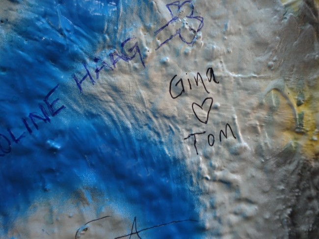 Gina Loves Tom Forever at the Lennon Wall...or at least until it gets painted over by the next round of artists. 