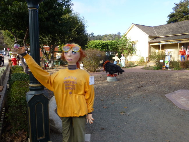 This scarecrow has a good message. 