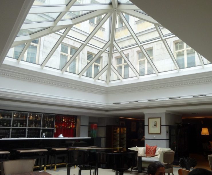 Gorgeous grand piano in the Aria Hotel lounge.