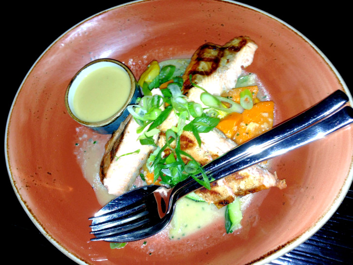 Salmon Entree at Buddha-Bar Restaurant in Budapest