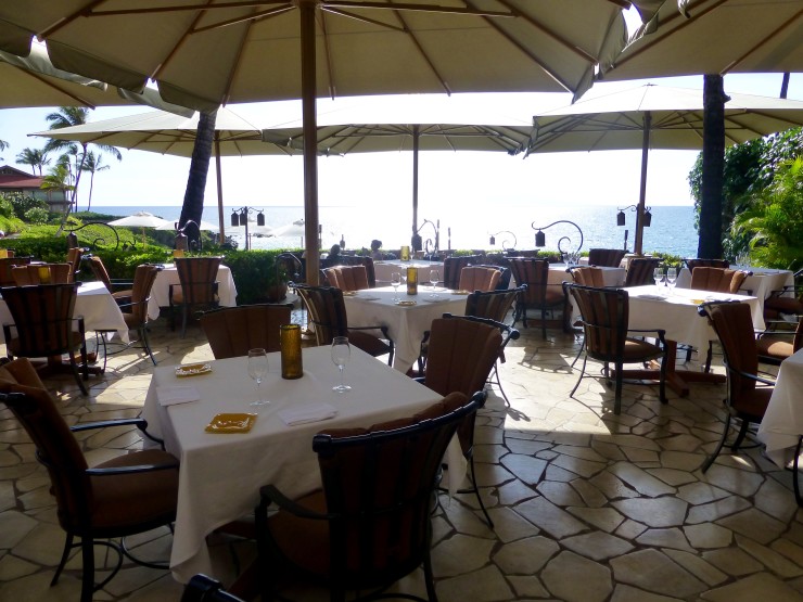 The beachfront restaurant at Four Seasons Maui. 