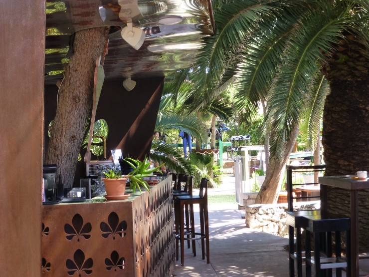 Outdoor bar at Podstine Hotel. 