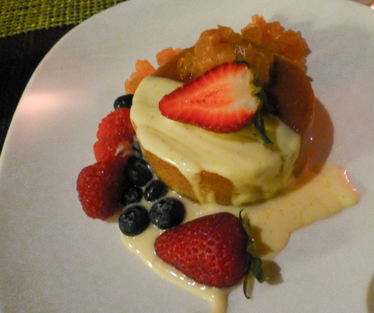 Wonderfully fresh fruit on the dessert at Ko Restaurant in Maui. 