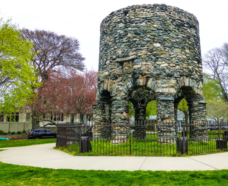 Newport Tower in Touro Park 