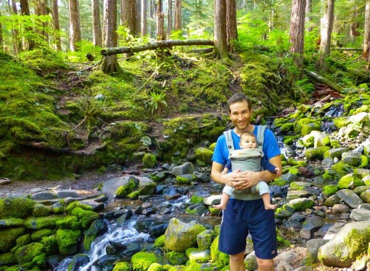 This trail in the Olympic Mountains was heavily wooded and it was a warm day, meaning we didn't need to worry as much about what Lulu was wearing. This is not always the case. 