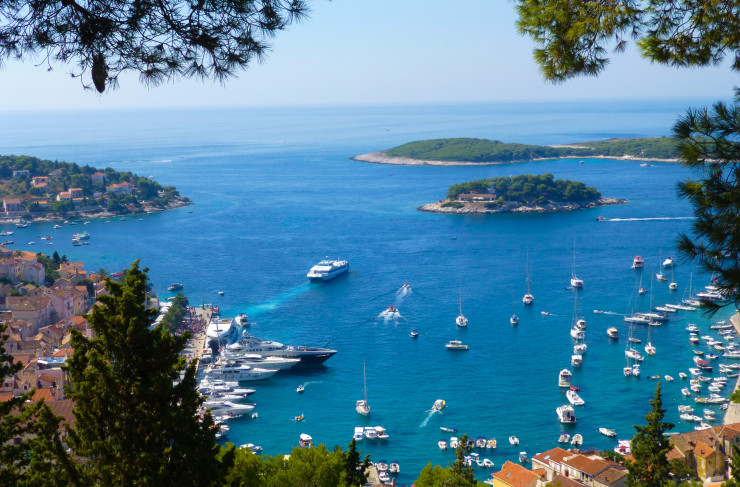 Boat heading from Hvar Town to Pakleni Islands. 