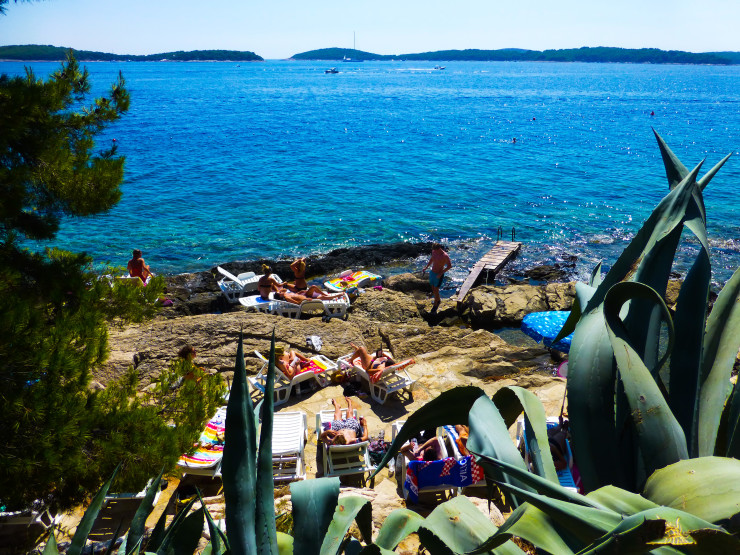 You can make your own beach with the many large rocks by the Hvar coast. 